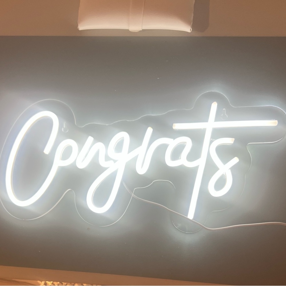 White Neon 'Congrats' Light Sign